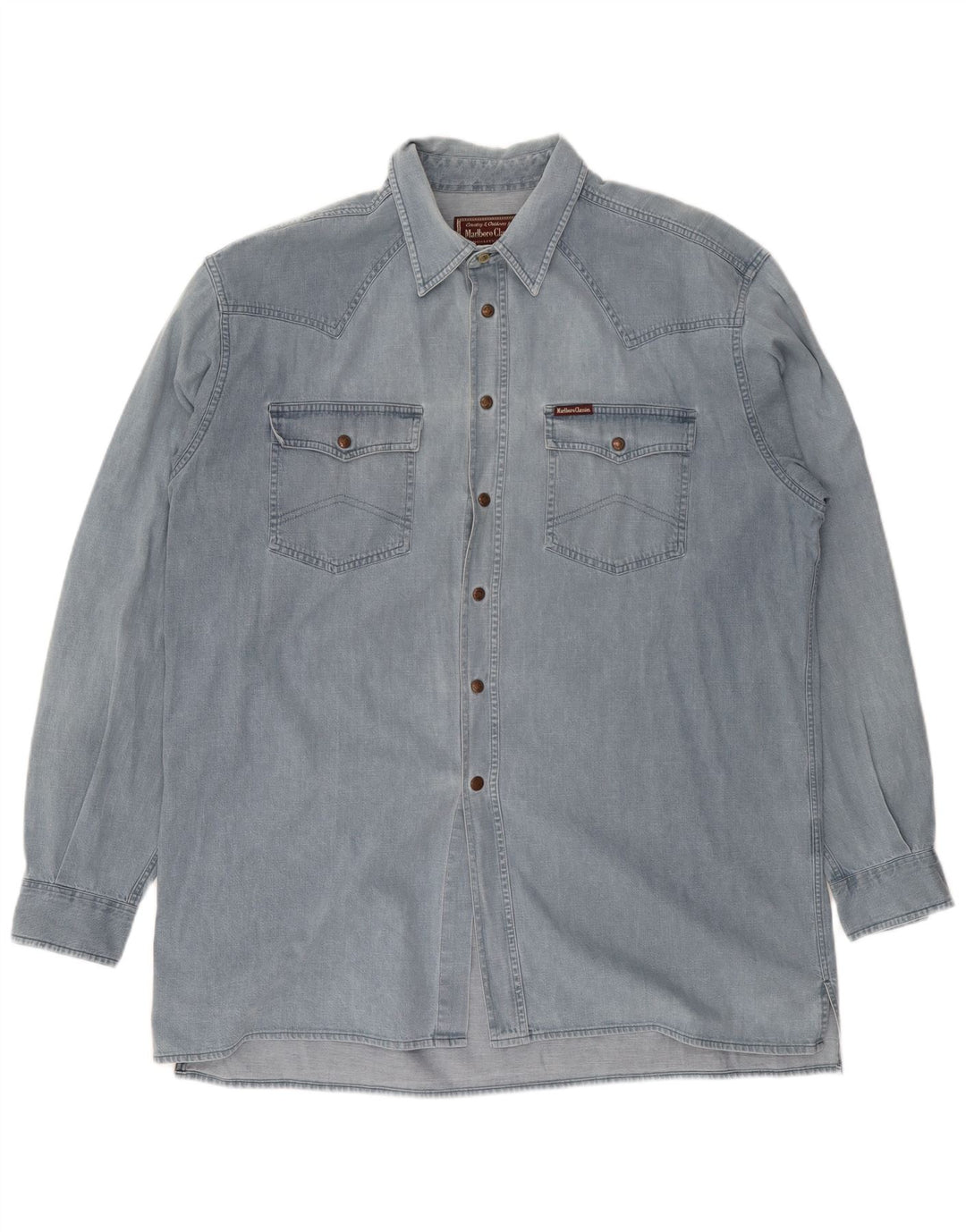 Camicia di jeans da uomo Marlboro Classics 2XL cotone blu