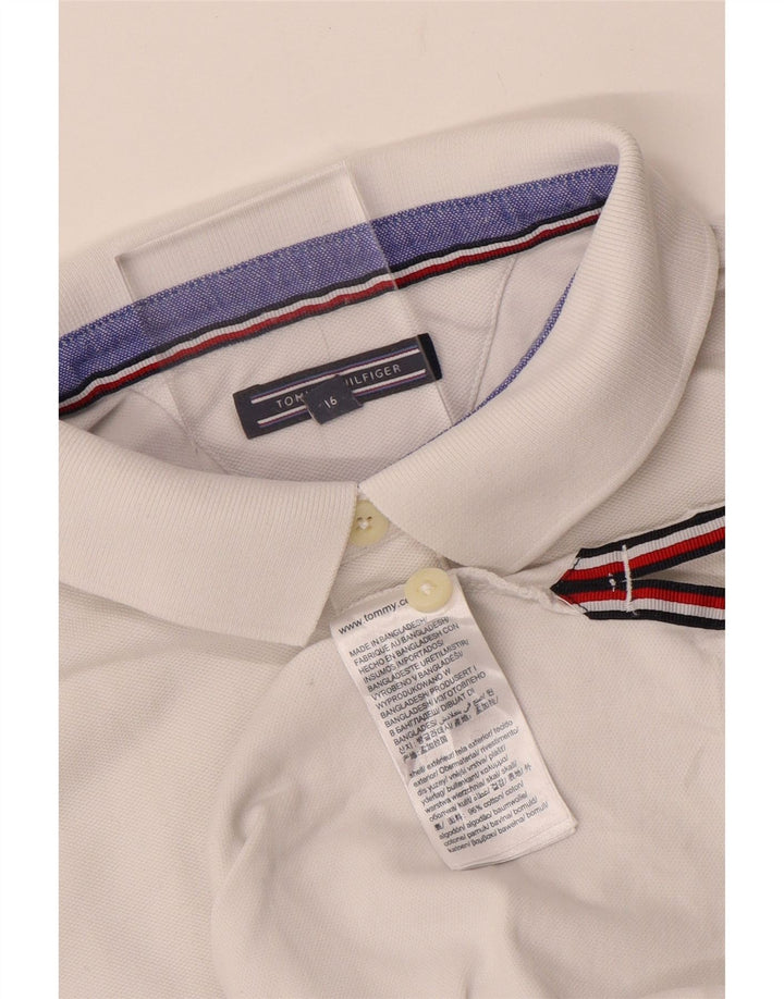 TOMMY HILFIGER Polo Bambino 15-16 Anni Cotone Bianco
