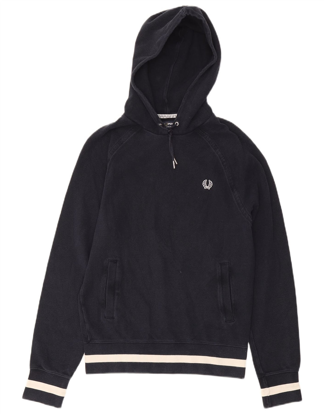 Felpa con cappuccio da uomo Fred Perry piccola in cotone blu navy