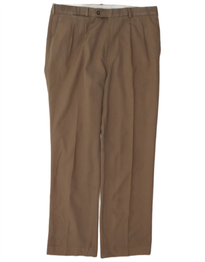 Pantaloni da completo da uomo con pegging Farah W36 L32 Beige