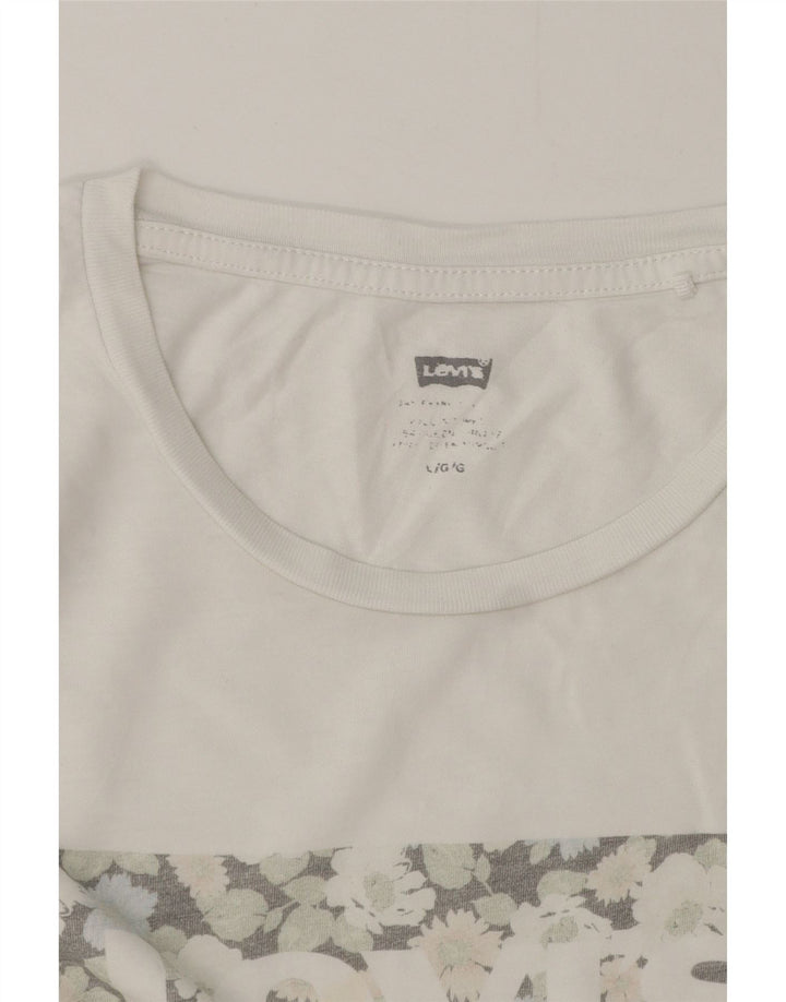 T-shirt grafica da donna Levi's Top UK 16 grande bianca