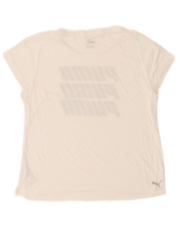 T-shirt grafica oversize da donna Puma UK 10 piccola in cotone bianco