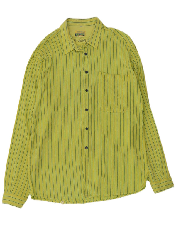 Camicia vintage da uomo XL in cotone gessato verde