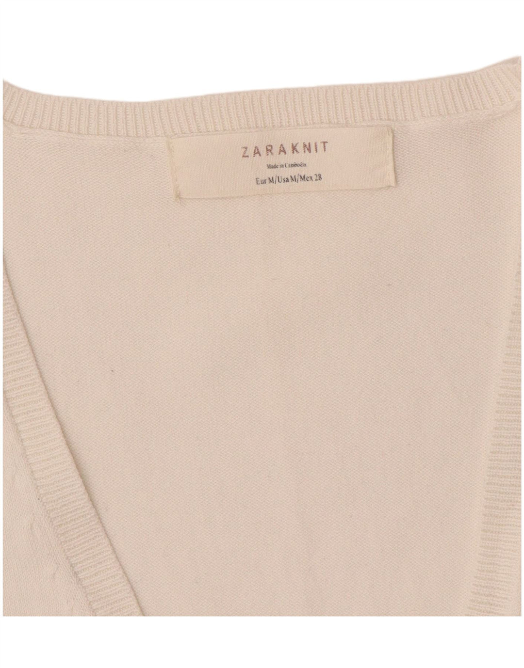 Maglione cardigan da donna Zara UK 12 bianco medio