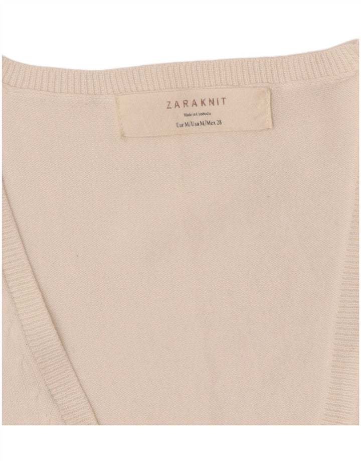 Maglione cardigan da donna Zara UK 12 bianco medio