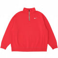 Felpa da donna oversize con collo e zip Nike, maglione, UK 14, cotone rosa medio