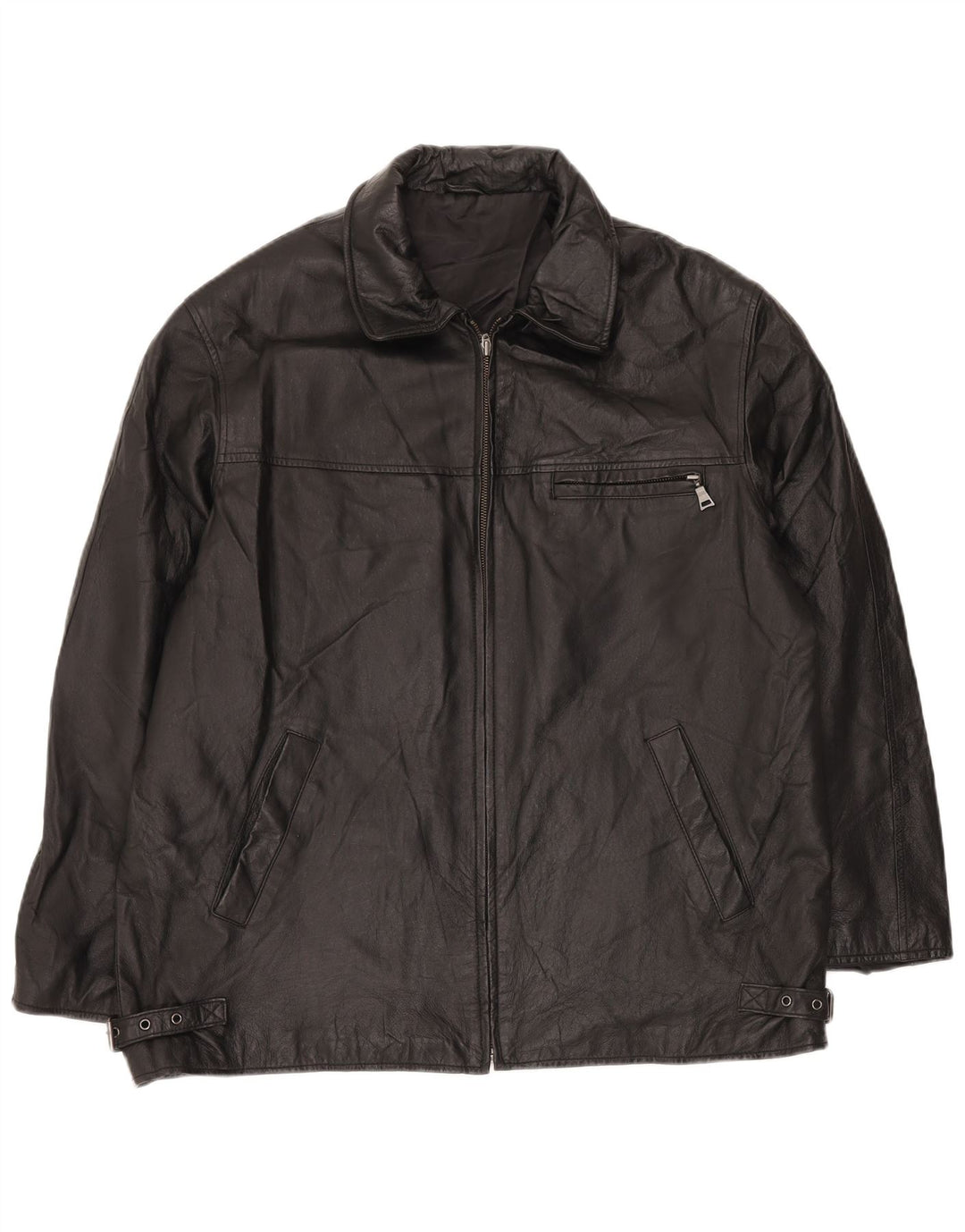 ANGELO LITRICO Giacca in pelle da uomo UK 42 XL Pelle nera