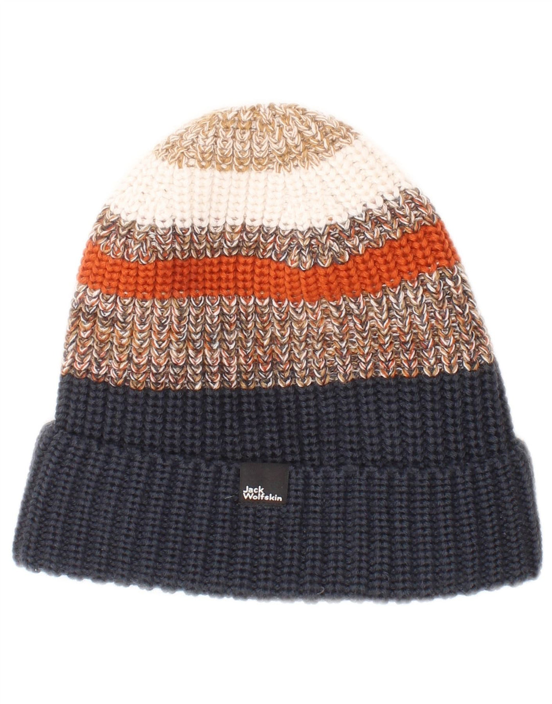 Jack Wolfskin Cappello a cuffia lavorato a maglia da uomo Taglia unica Acrilico a strisce multicolore