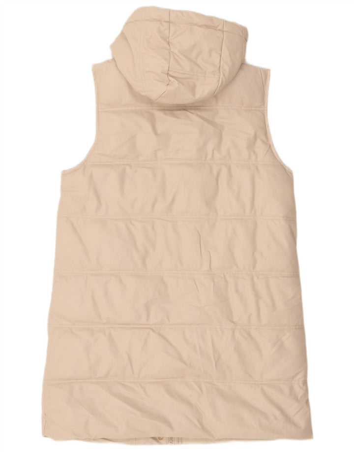 Giacca imbottita senza maniche con cappuccio da donna Zara UK 14 Poliestere beige medio