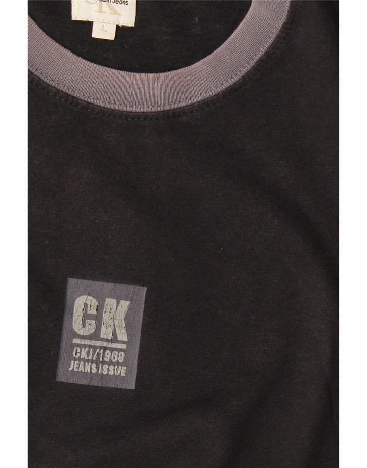 CALVIN KLEIN JEANS T-shirt da uomo Top Large in cotone nero