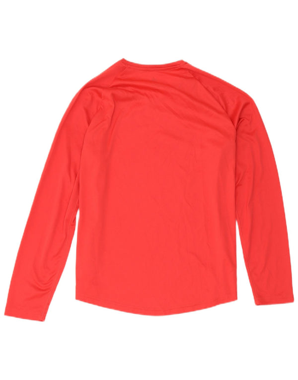 Top Adidas Climalite da donna a manica lunga UK 16/18 Large Rosso Poliestere