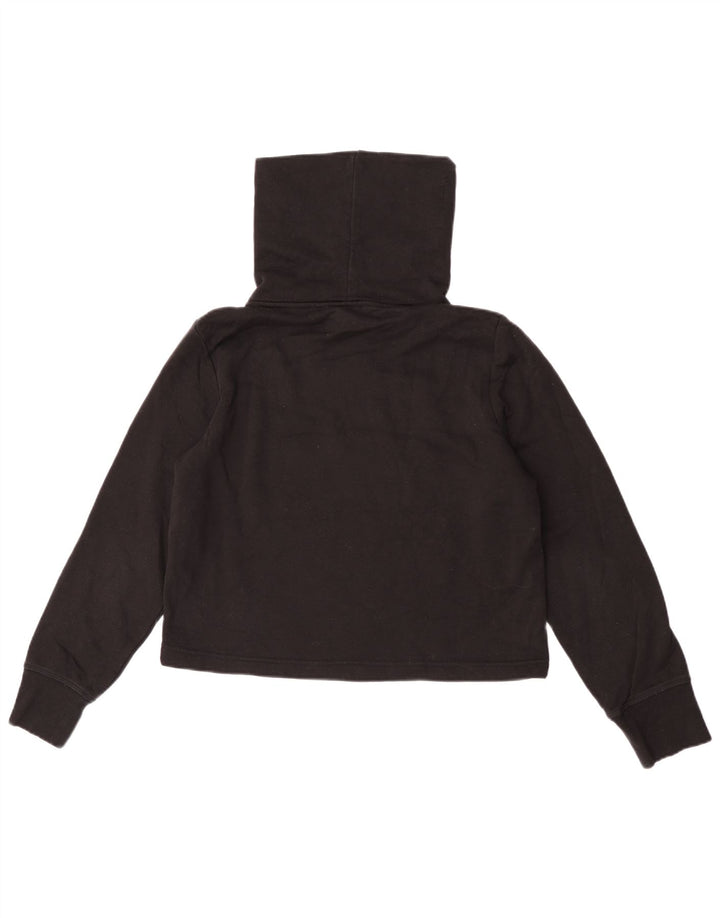 Top Zara da donna, camicetta oversize corta con collo alto, taglia UK 10, piccola, nera
