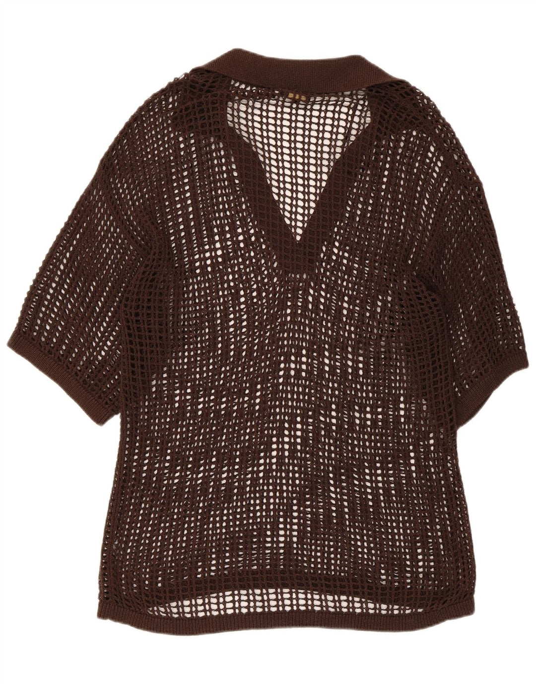 Massimo Dutti Camicetta trasparente da donna all'uncinetto Top UK 14 Marrone medio