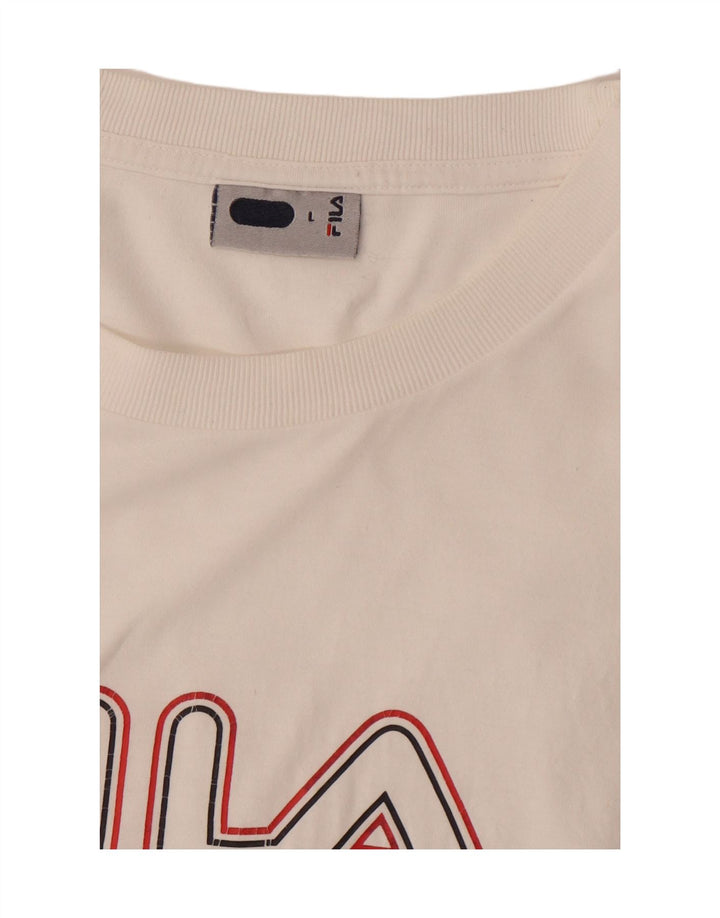 FILA Mens Graphic T-Shirt Top Large White