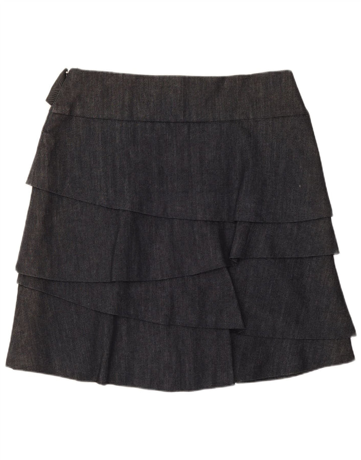 Mini gonna a strati da donna Max & Co. UK 12 media W32 cotone blu navy