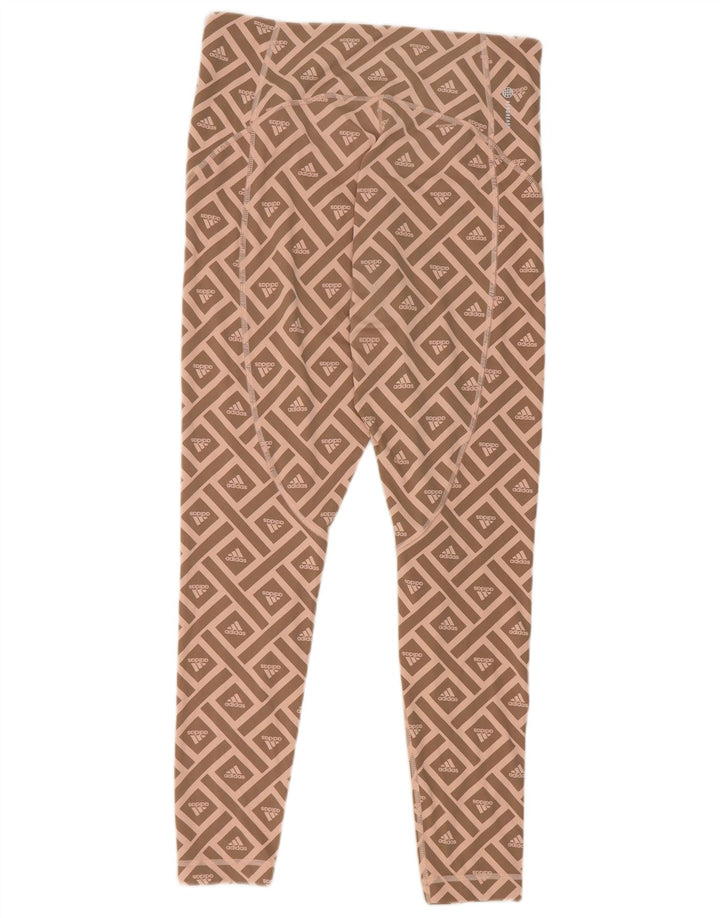 Leggings grafici Adidas da donna UK 16/18 Grande poliestere geometrico rosa
