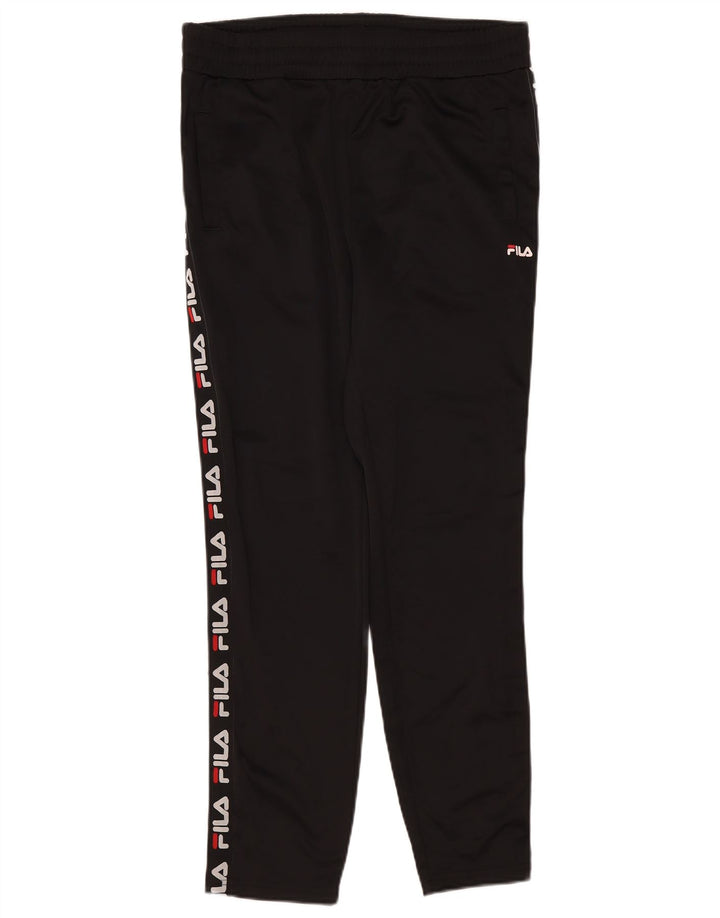 Pantaloni da tuta con grafica Fila da uomo piccoli in poliestere nero