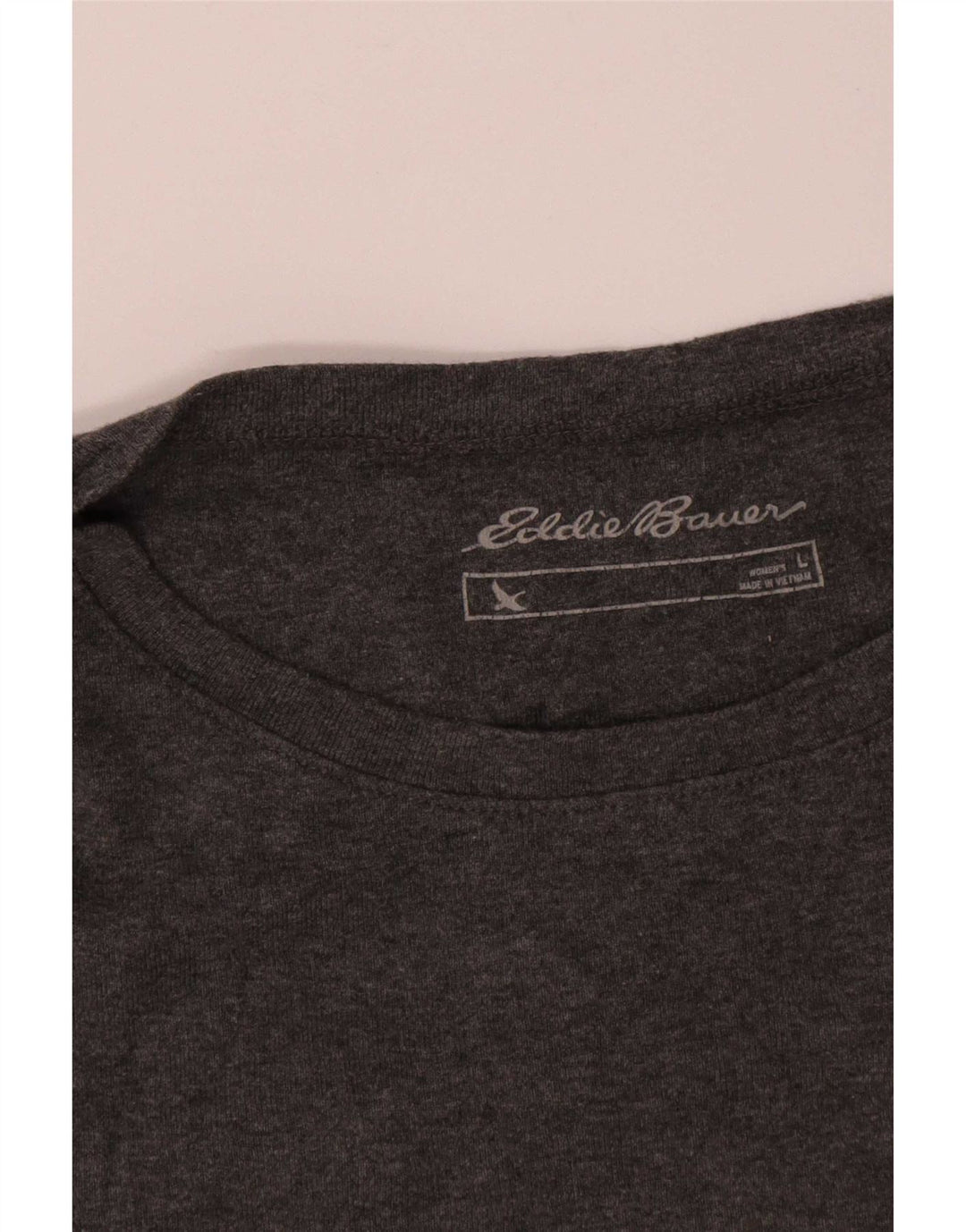 Maglietta da donna a maniche lunghe Eddie Bauer UK 16 grande cotone grigio