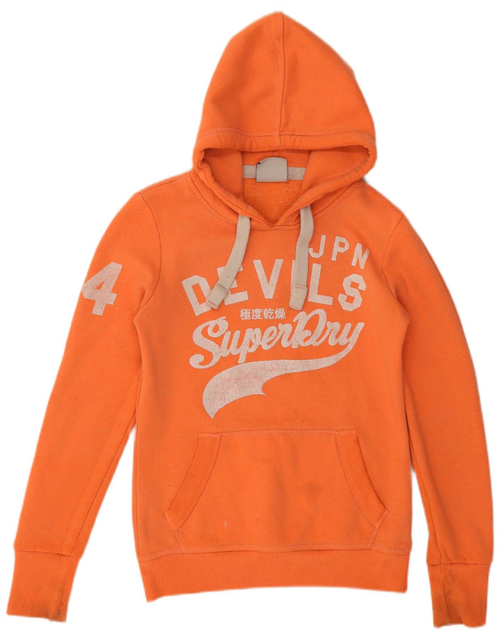 Felpa con cappuccio grafica da donna Superdry UK 10 Small Arancione Poliestere