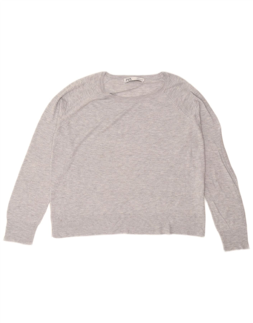 Top in camicetta ampia da donna Zara UK 14 Viscosa grigio medio