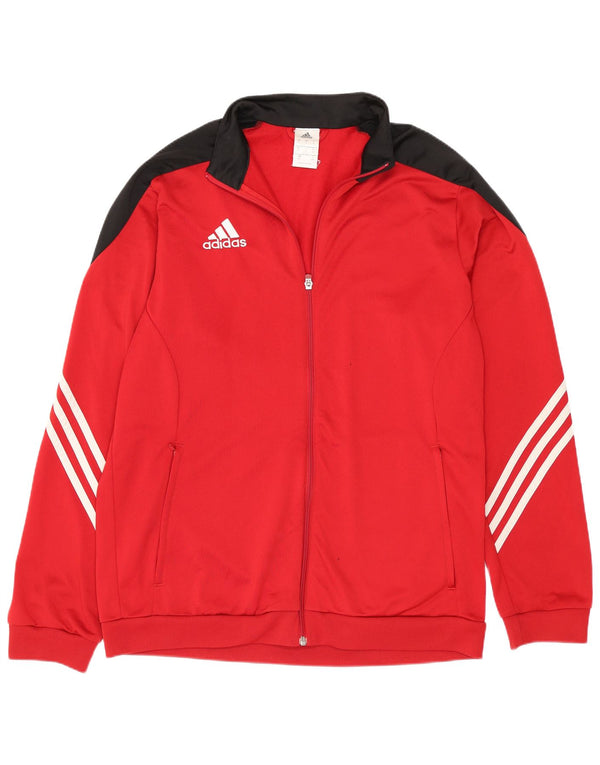 Giacca da ginnastica da uomo Adidas grande rossa in poliestere