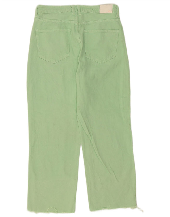 Jeans dritti da donna Zara EU 40 medio W30 L26 cotone verde