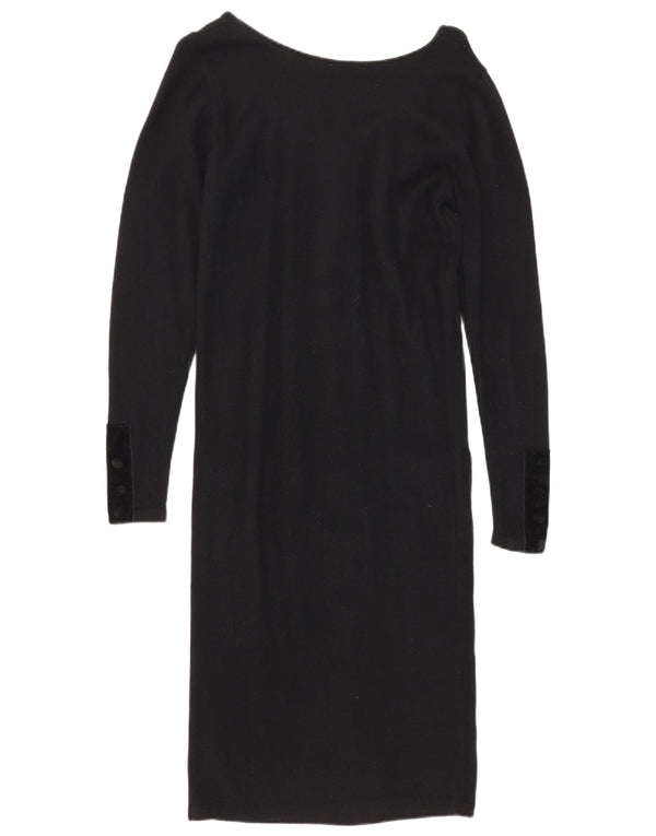 Abito maglione a maniche lunghe da donna Poi By Krizia UK 10 piccolo nero