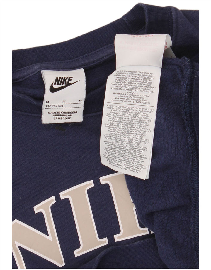 Maglione felpa oversize corto NIKE per ragazze 10-11 anni medio blu navy