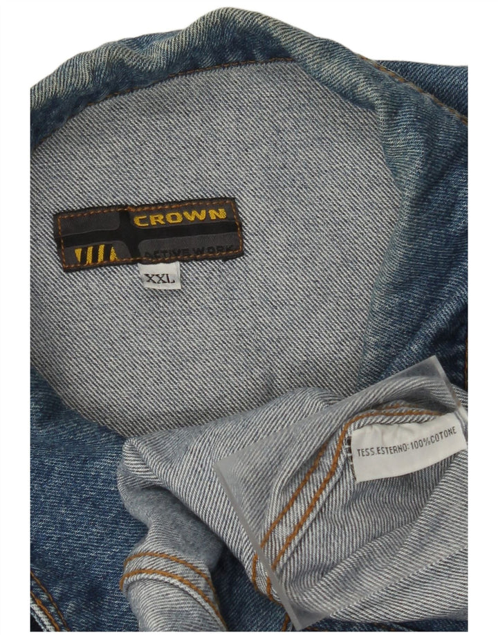 CROWN Giacca in denim da uomo UK 44 2XL Cotone blu
