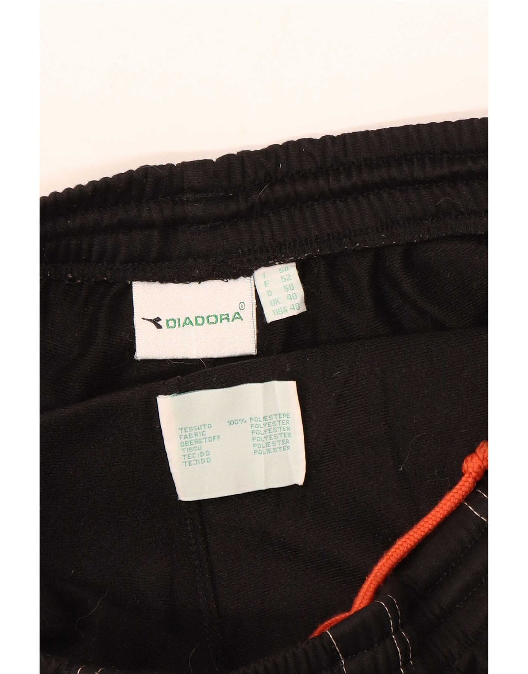 Pantaloni da tuta cargo da uomo Diadora UK 40 poliestere nero medio