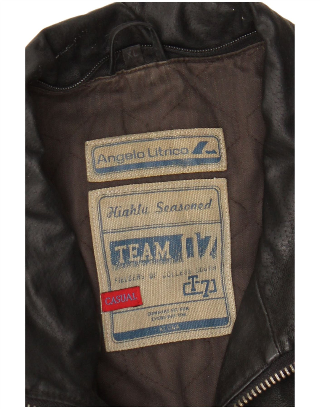 Giacca in pelle da uomo Angelo Litrico UK 42 XL Pelle nera