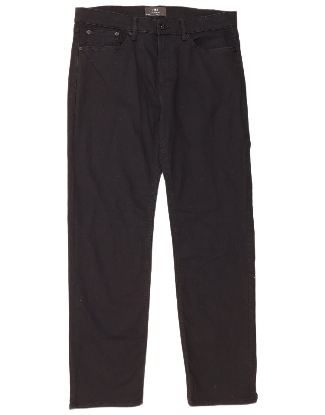 MARKS & SPENCER Jeans dritti da uomo W34 L31 cotone nero