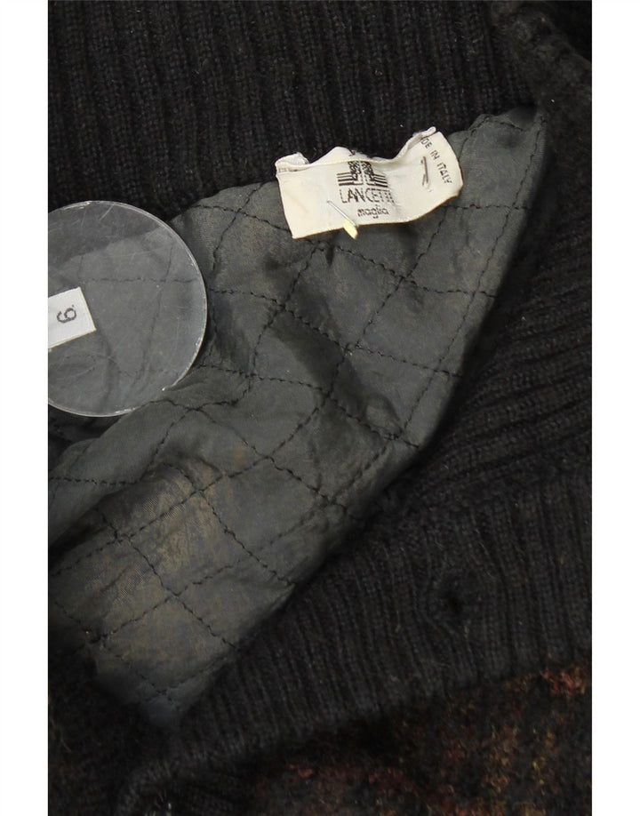 Giubbotto bomber in maglia da uomo Lancetti UK 40 Large Green Check