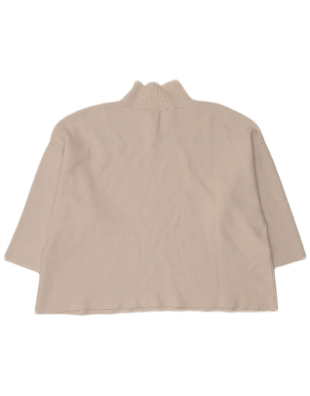 Maglione a collo alto corto corto da donna Zara UK 14 bianco medio