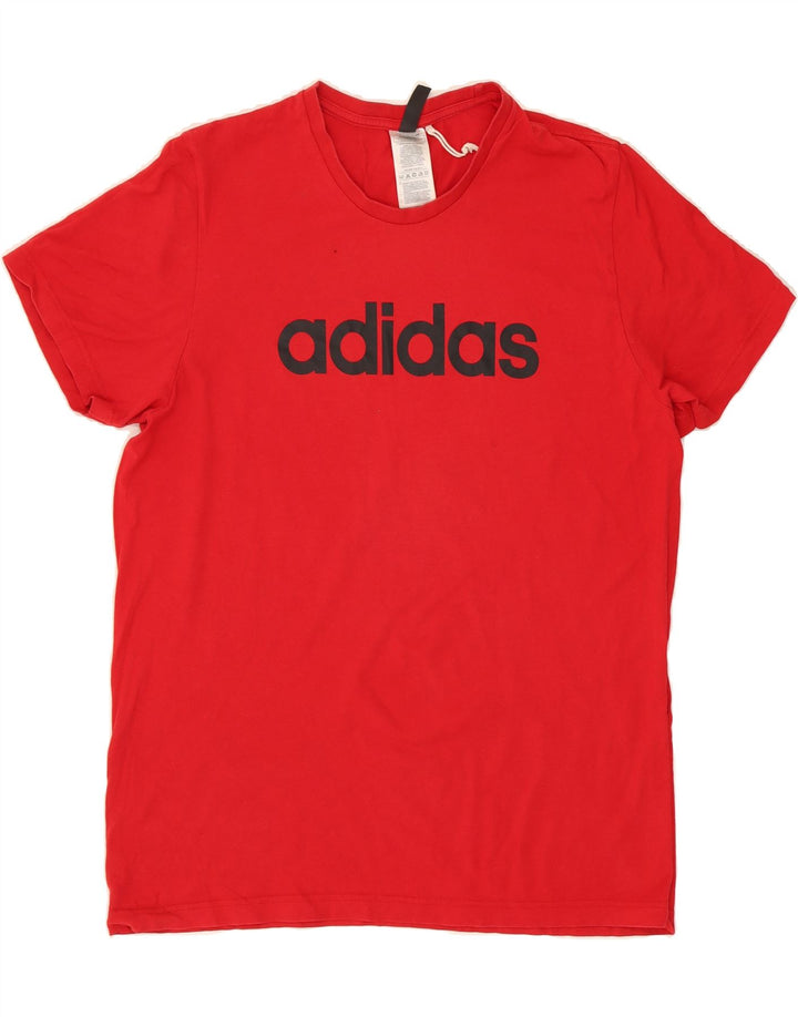 ADIDAS Mens Graphic T-Shirt Top Large Red Cotton Vintage Adidas and Second-Hand Adidas from Messina Hembry 