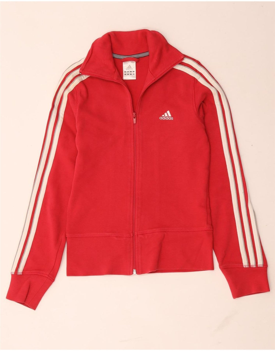 Giacca da ginnastica da donna Adidas UK 8 Small Rosso Cotone