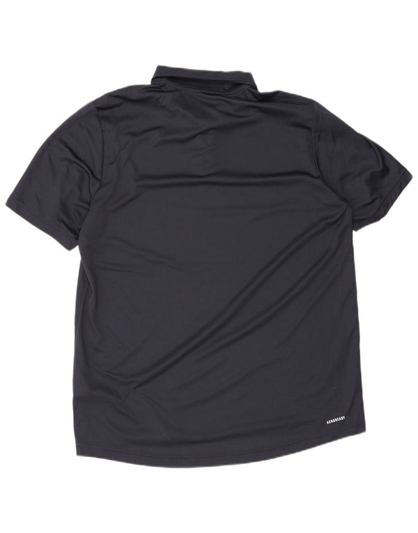 Polo Adidas Aeroready da uomo grande in poliestere blu navy