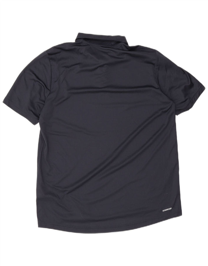 Polo Adidas Aeroready da uomo grande in poliestere blu navy