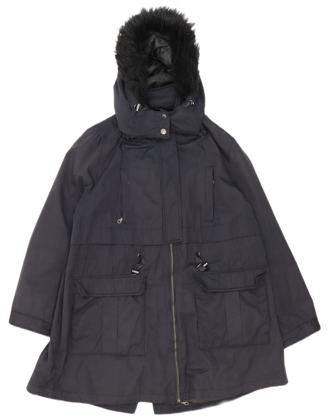 Giacca parka oversize con cappuccio da donna Monsoon UK 18 XL poliestere blu navy