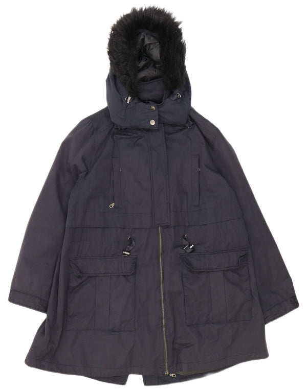 Giacca parka oversize con cappuccio da donna Monsoon UK 18 XL poliestere blu navy