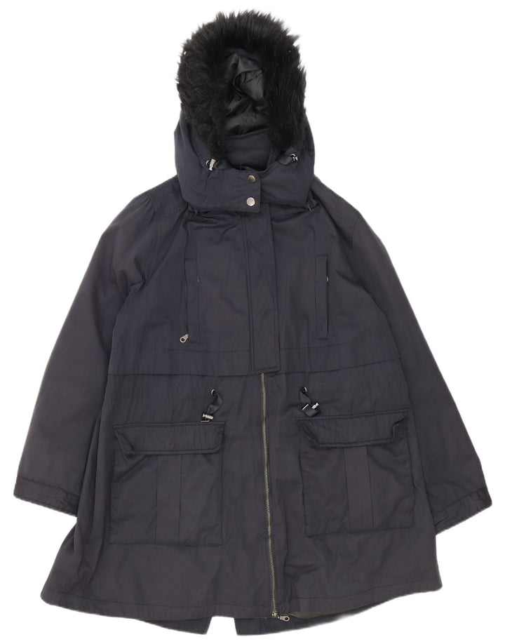Giacca parka oversize con cappuccio da donna Monsoon UK 18 XL poliestere blu navy
