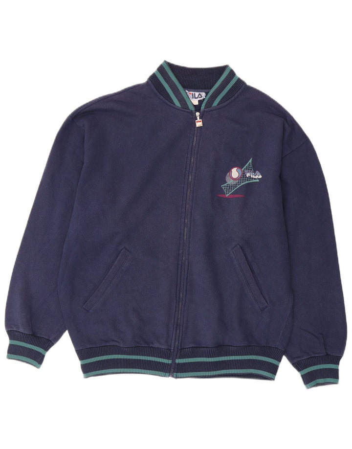 Giacca da ginnastica da uomo con vestibilità ampia grafica FILA in cotone blu navy medio