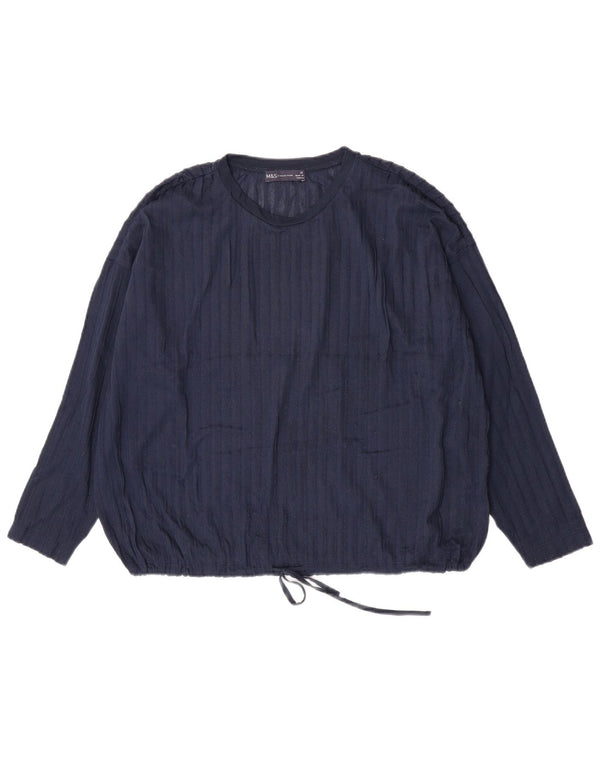Marks & Spencer Top oversize da donna a maniche lunghe UK 14 Large Blu Navy