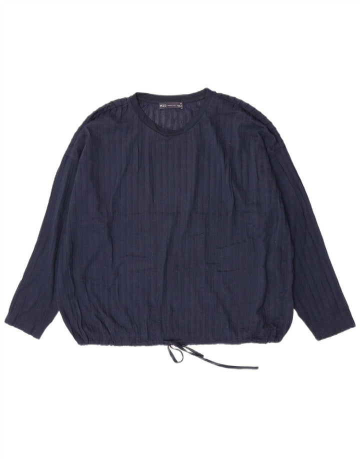 Marks & Spencer Top oversize da donna a maniche lunghe UK 14 Large Blu Navy
