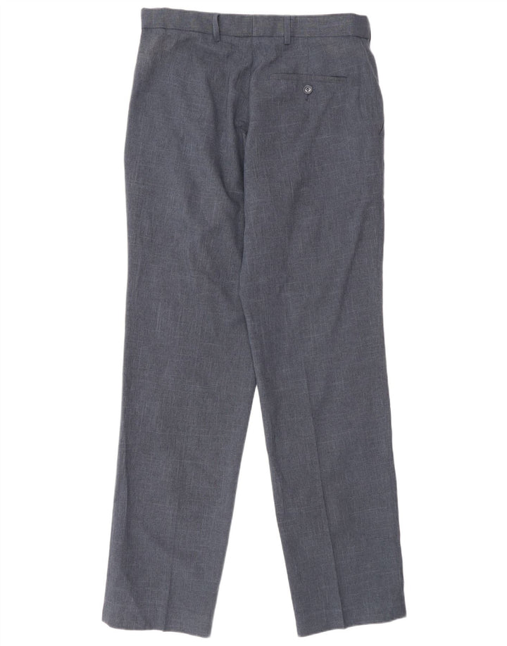 Pantaloni da abito vestibilità regolare Marks & Spencer da uomo W32 L33 poliestere blu navy