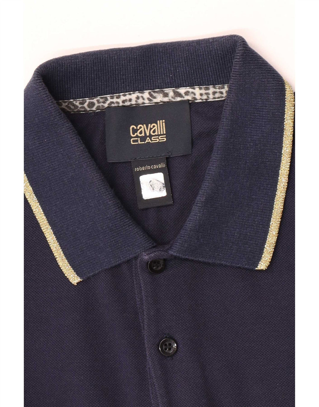 Polo da uomo Roberto Cavalli piccola in cotone blu navy