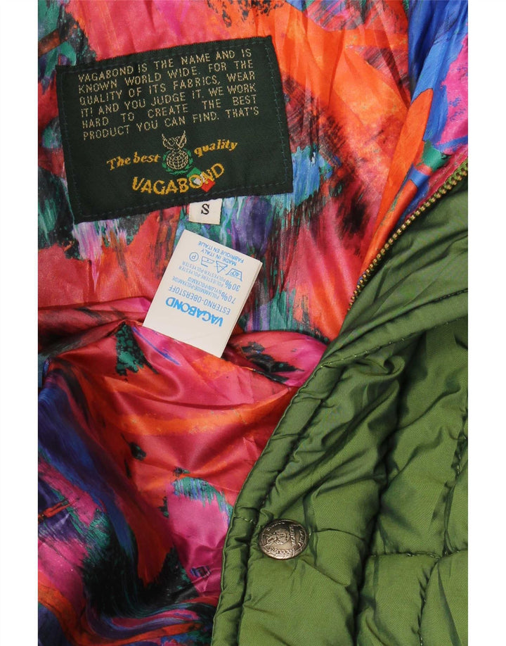 Giacca imbottita oversize con cappuccio da donna Vagabond UK 10 piccola in nylon verde