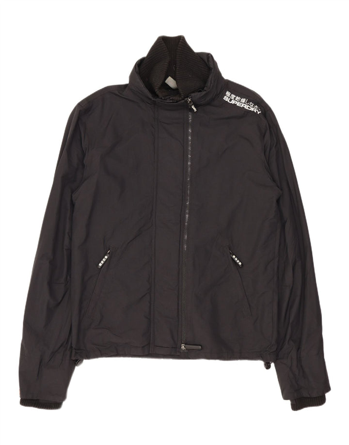 Giacca antipioggia grafica da uomo SUPERDRY UK 38 nylon nero medio