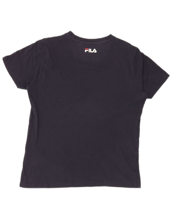 T-shirt grafica da uomo Fila Top Small blu navy color block