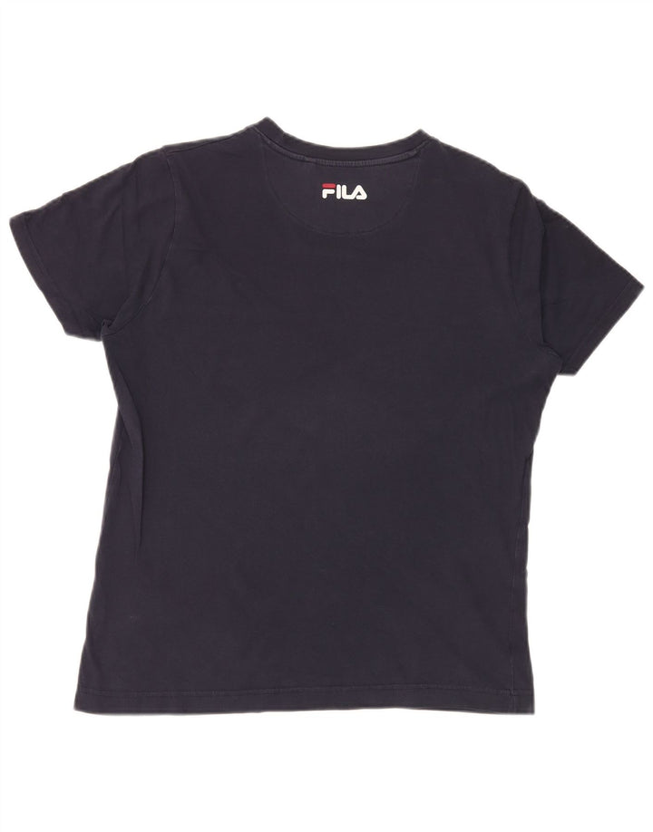 T-shirt grafica da uomo Fila Top Small blu navy color block